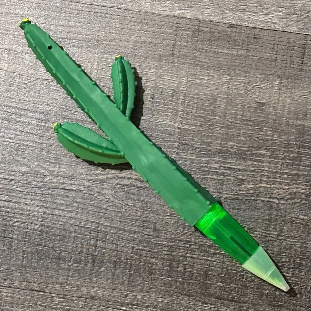 💞 Jumbo 9” Green Silicone Cactus-Shaped Novelty Pen